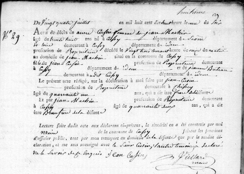 Deces Anne Cusin 24 7 1818.jpg